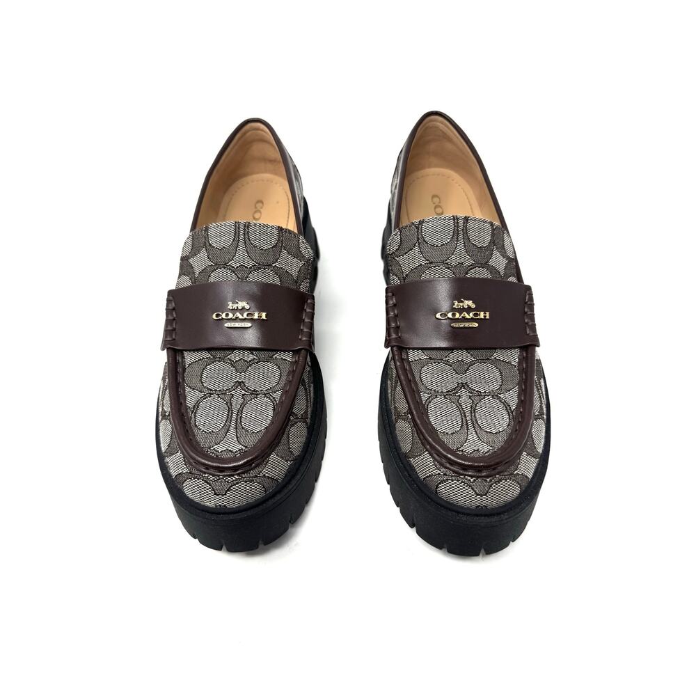Coach Lucy Loafer In Signature Jacquard Sz 8
